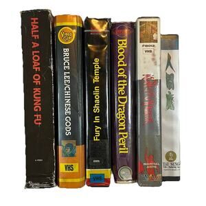 Lot of 6 Rare Empty Kung Fu VHS Cases Display Prop Movie Store Lee Chinese Gods